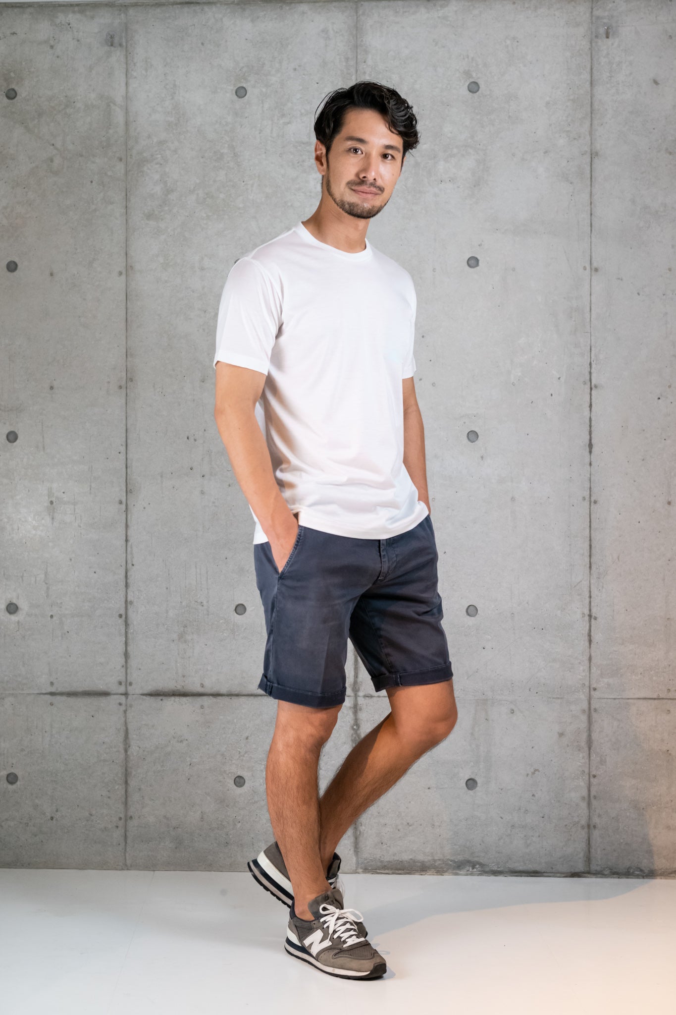 リヨセル スリムフィット クラウドTシャツ(White)