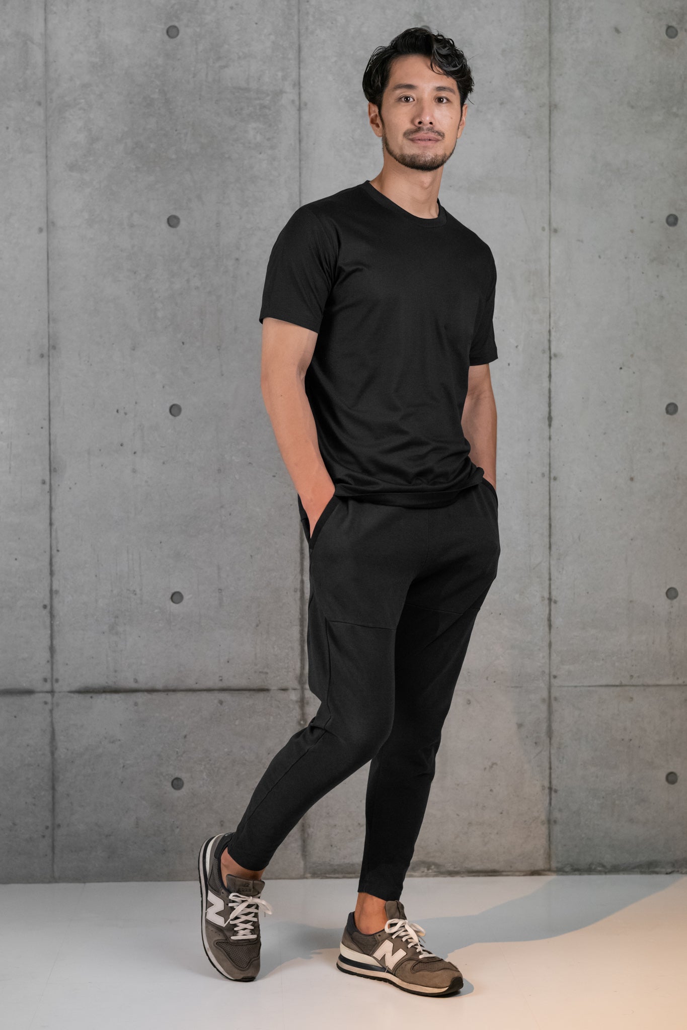 Short Sleeve Slim Fit Crew Neck T-shirt 3-Toryu (Black)