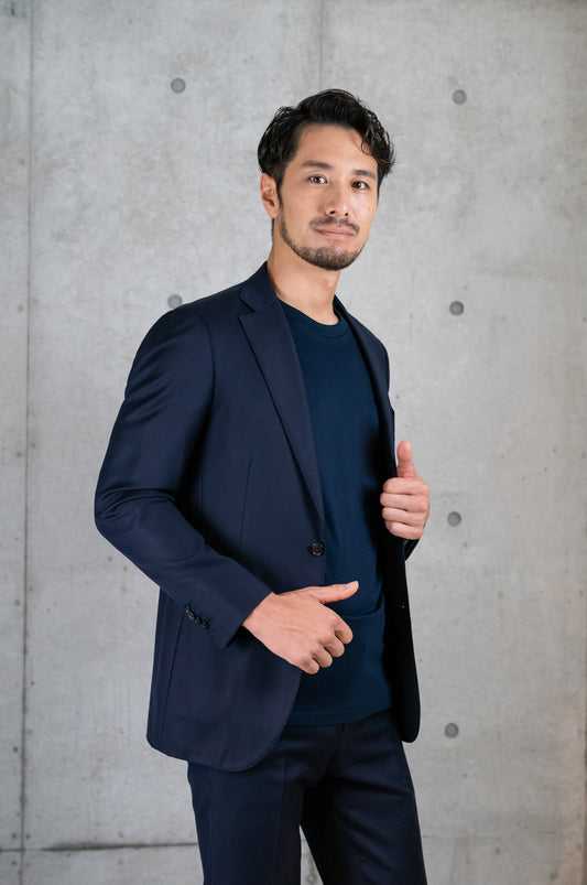 リヨセル スリムフィット クラウドTシャツ(Dark Navy)
